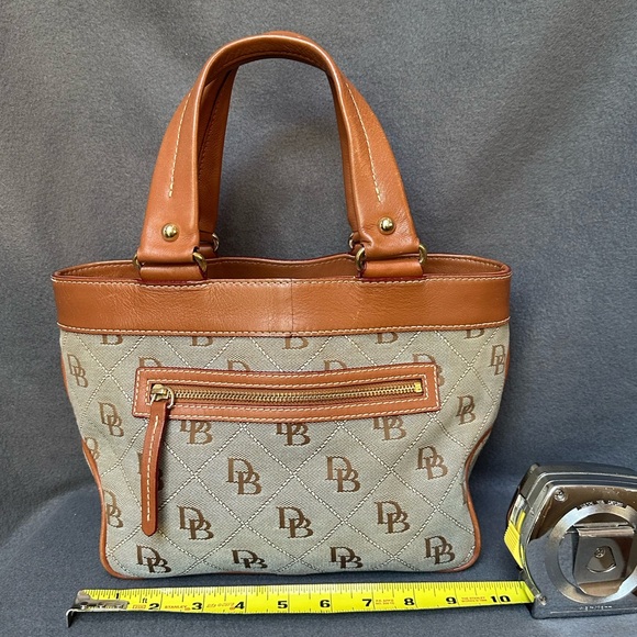 Vintage Dooney & Bourke Ice Blue Mini East/West Handle Tote Handbag - Picture 2 of 16